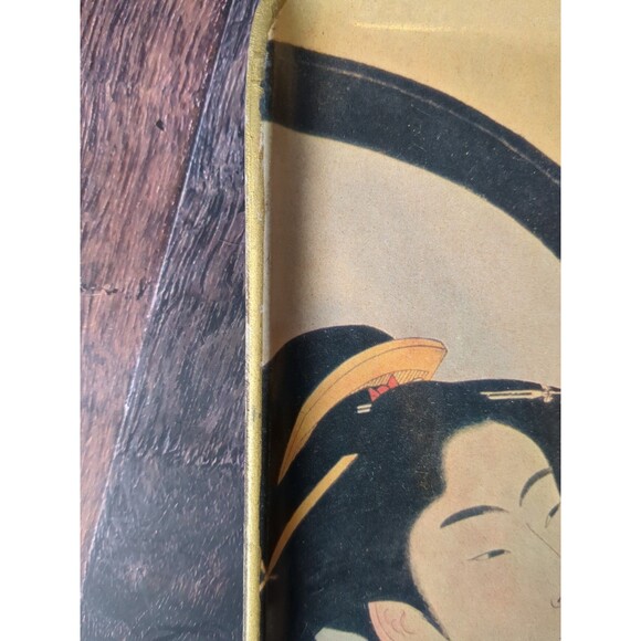 Vtg Japanese Ukiyo-e Geisha Catchall Tray 8x5 Kitagawa Utamaro‎ Art Decor Retro - Picture 7 of 8